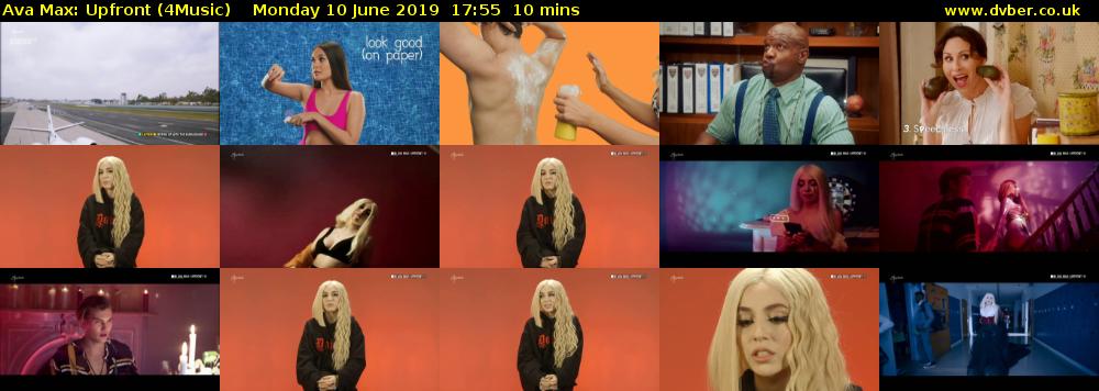 Ava Max: Upfront (4Music) Monday 10 June 2019 17:55 - 18:05