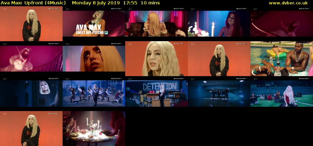 Ava Max: Upfront (4Music) Monday 8 July 2019 17:55 - 18:05