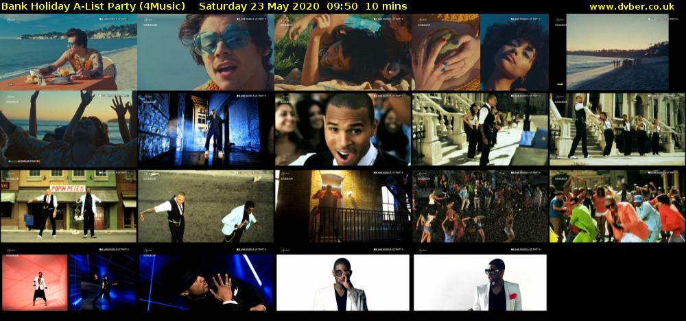 Bank Holiday A-List Party (4Music) Saturday 23 May 2020 09:50 - 10:00