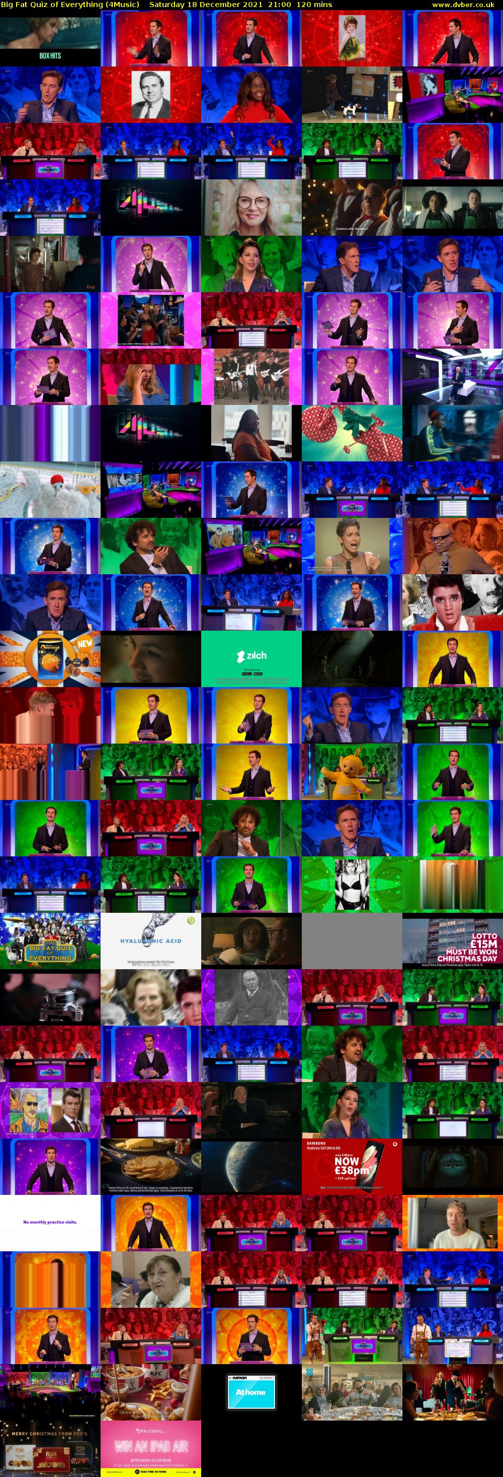 Big Fat Quiz of Everything (4Music) Saturday 18 December 2021 21:00 - 23:00