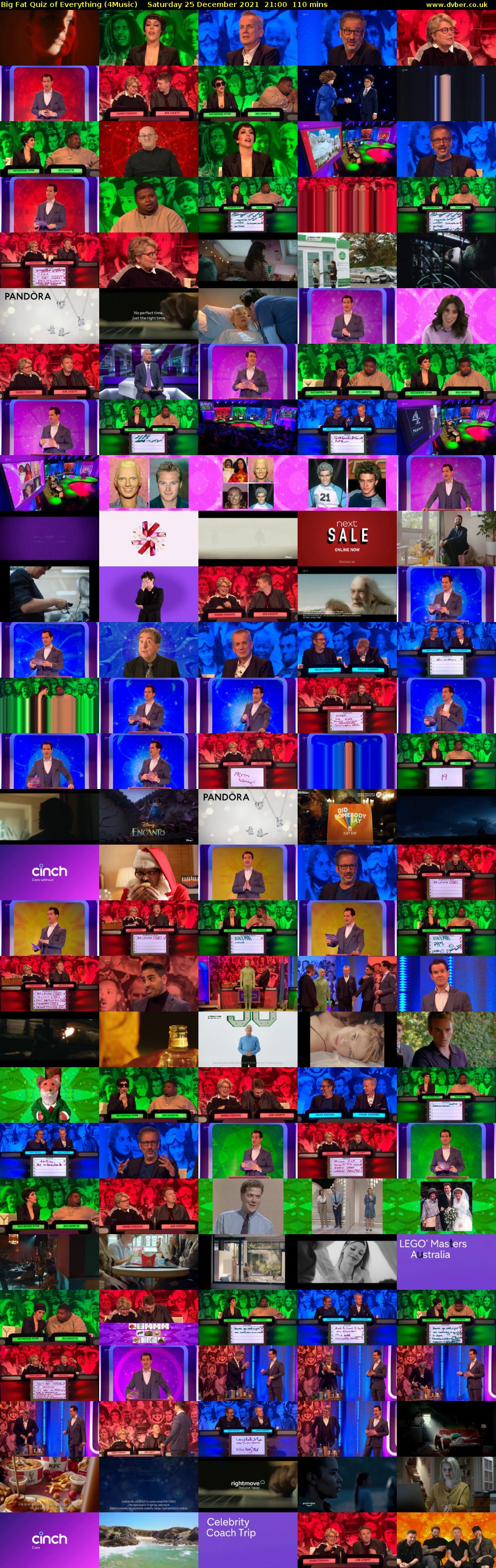 Big Fat Quiz of Everything (4Music) Saturday 25 December 2021 21:00 - 22:50