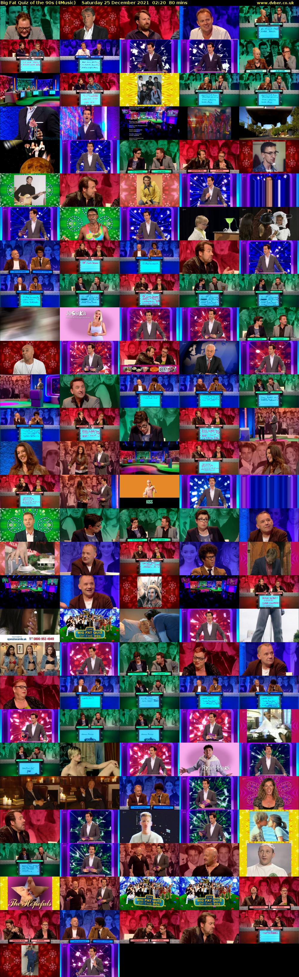 Big Fat Quiz of the 90s (4Music) Saturday 25 December 2021 02:20 - 03:40