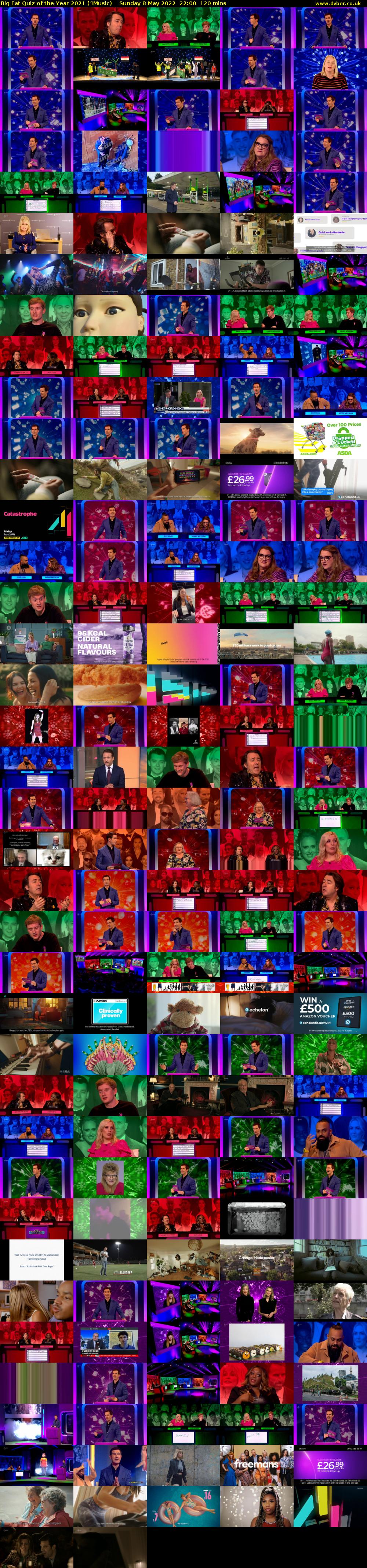 Big Fat Quiz of the Year 2021 (4Music) Sunday 8 May 2022 22:00 - 00:00
