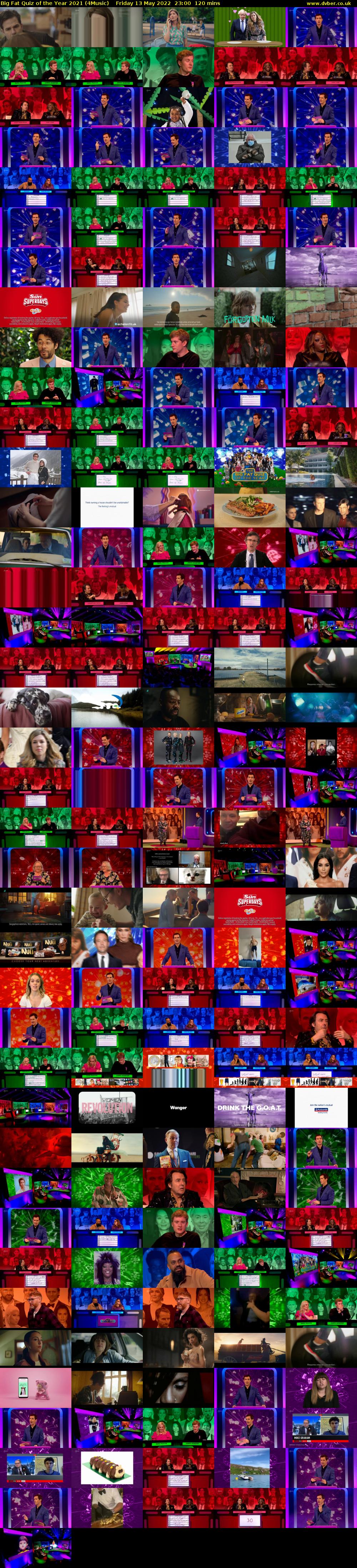 Big Fat Quiz of the Year 2021 (4Music) Friday 13 May 2022 23:00 - 01:00