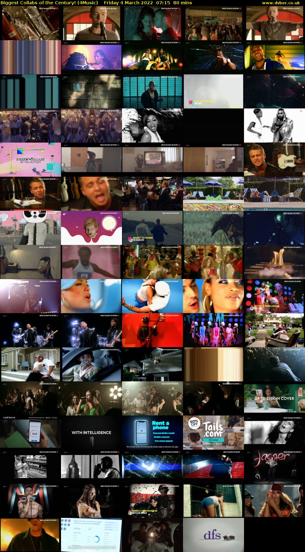 Biggest Collabs of the Century! (4Music) Friday 4 March 2022 07:15 - 08:35