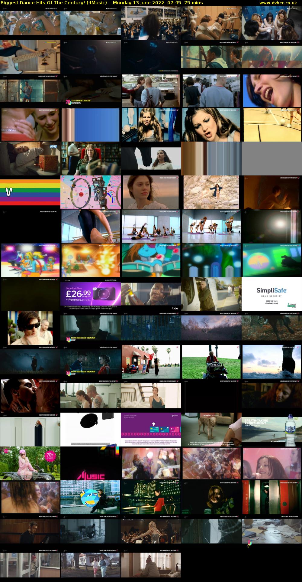 Biggest Dance Hits Of The Century! (4Music) Monday 13 June 2022 07:45 - 09:00