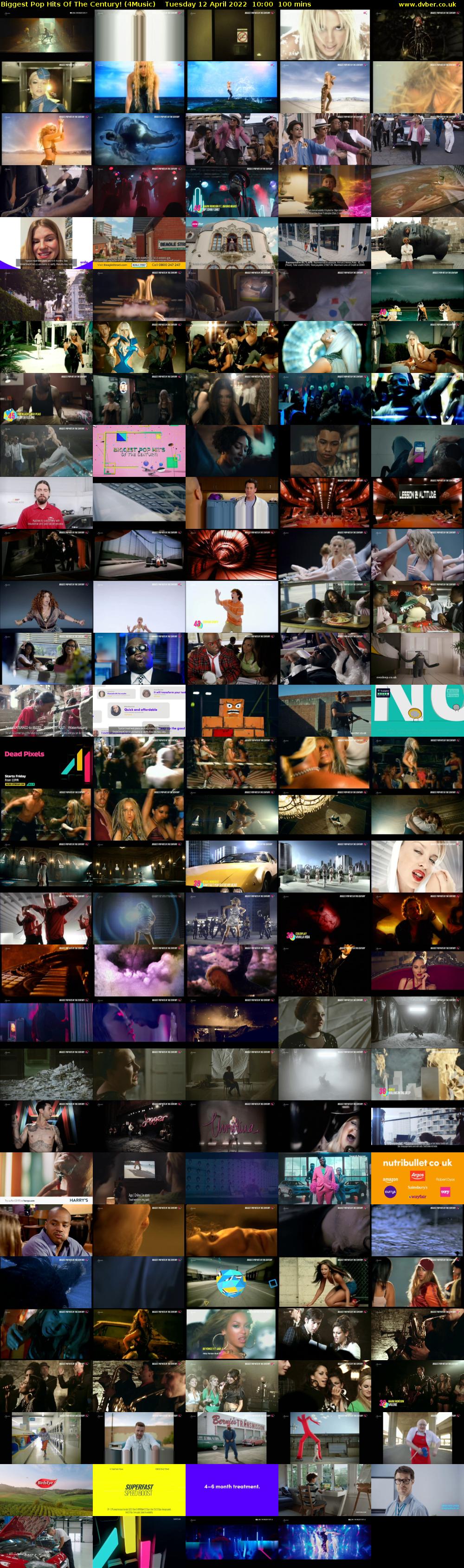 Biggest Pop Hits Of The Century! (4Music) Tuesday 12 April 2022 10:00 - 11:40