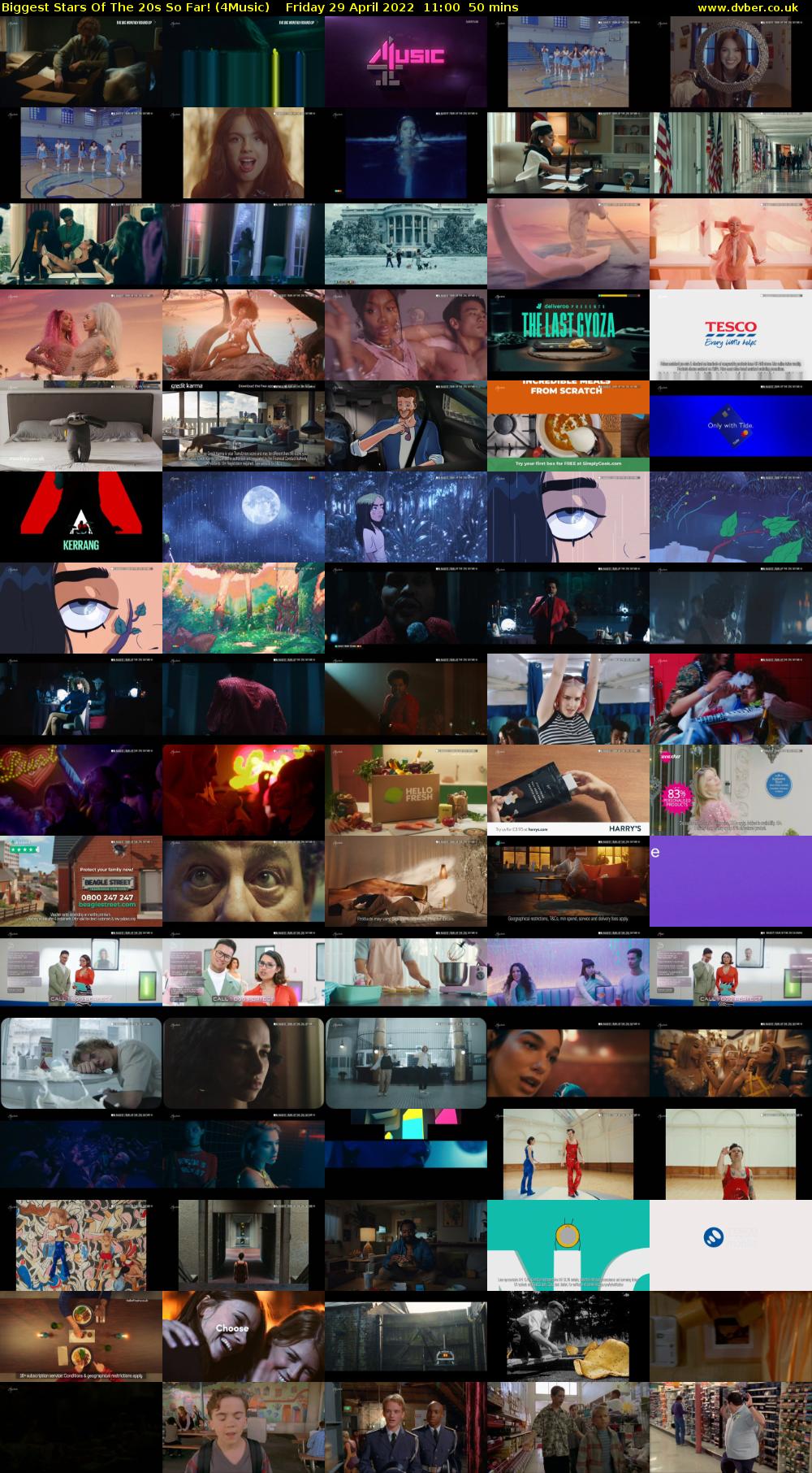 Biggest Stars Of The 20s So Far! (4Music) Friday 29 April 2022 11:00 - 11:50