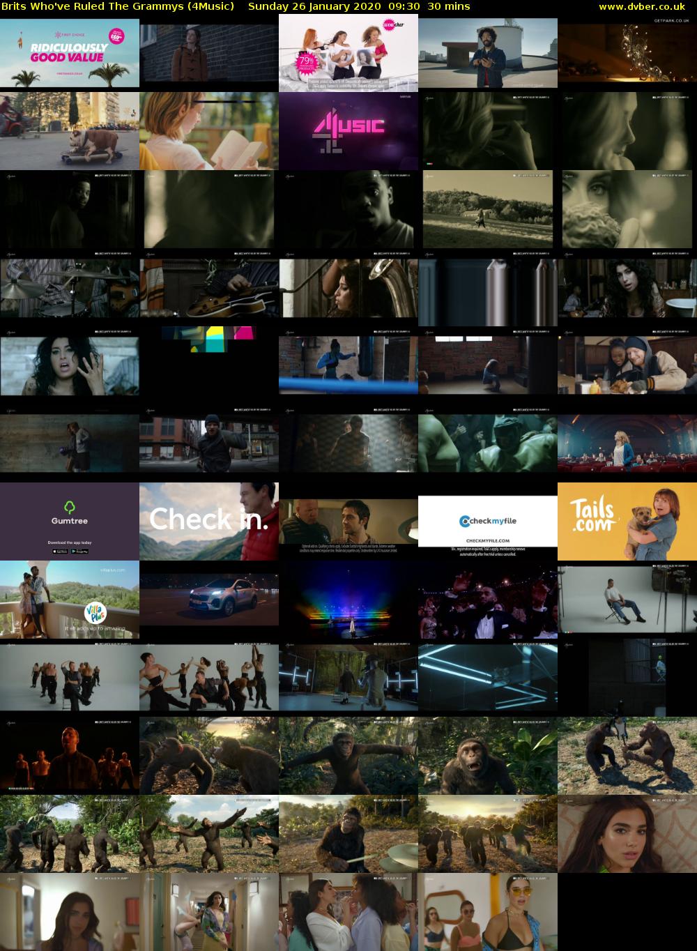 Brits Who've Ruled The Grammys (4Music) Sunday 26 January 2020 09:30 - 10:00