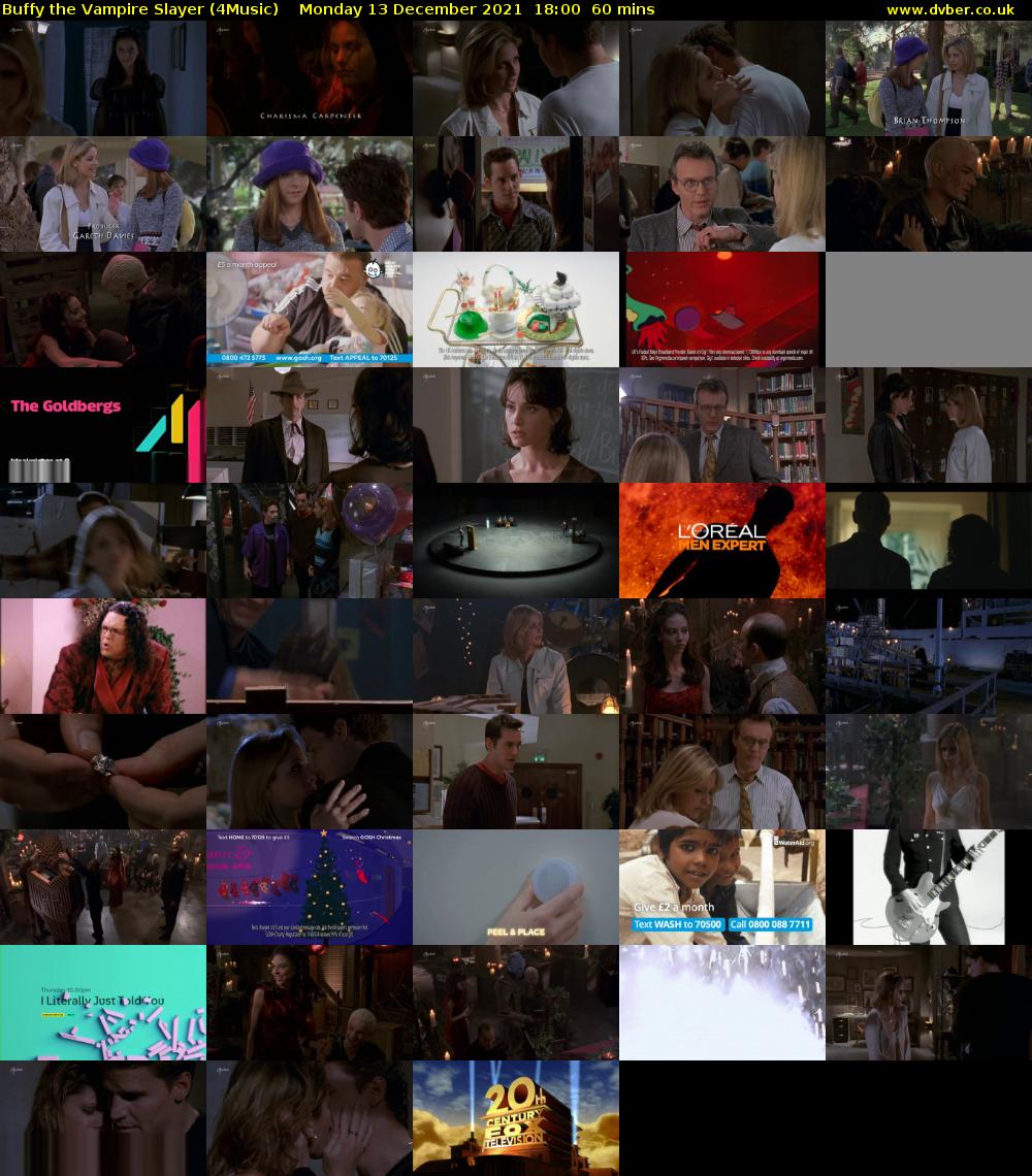 Buffy the Vampire Slayer (4Music) Monday 13 December 2021 18:00 - 19:00