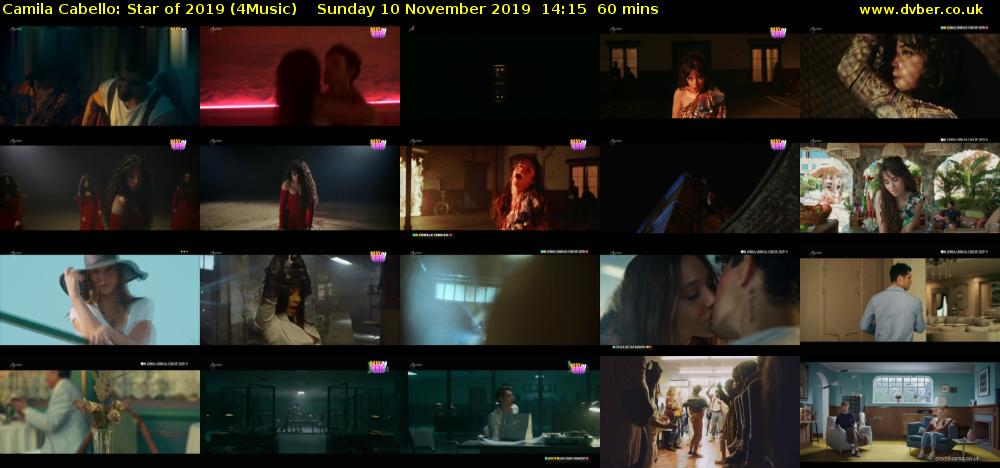 Camila Cabello: Star of 2019 (4Music) Sunday 10 November 2019 14:15 - 15:15