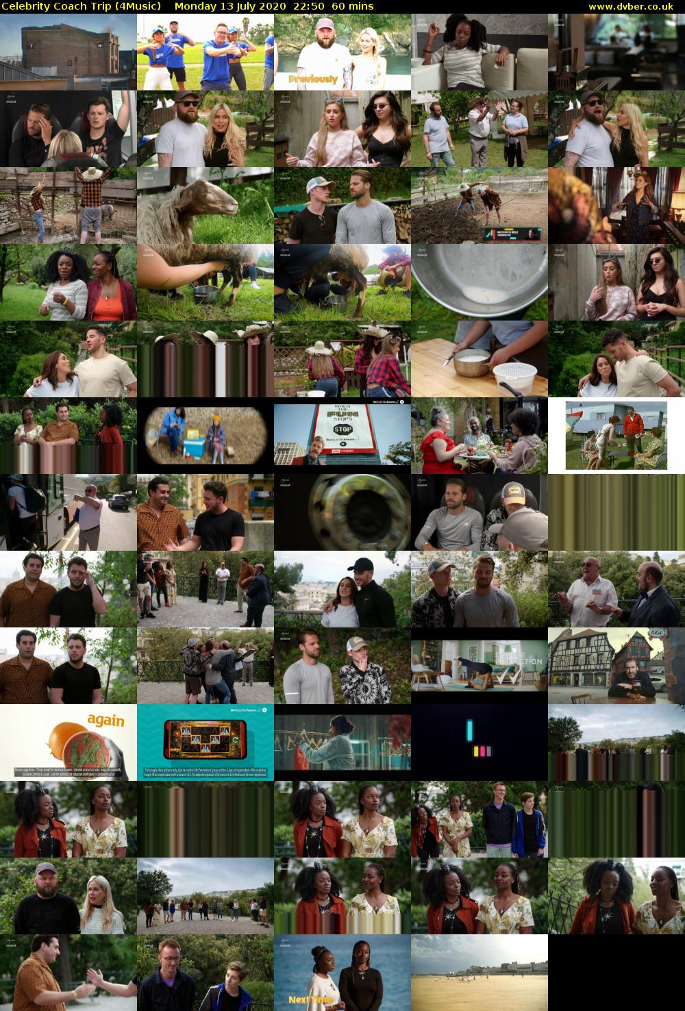Celebrity Coach Trip (4Music) Monday 13 July 2020 22:50 - 23:50