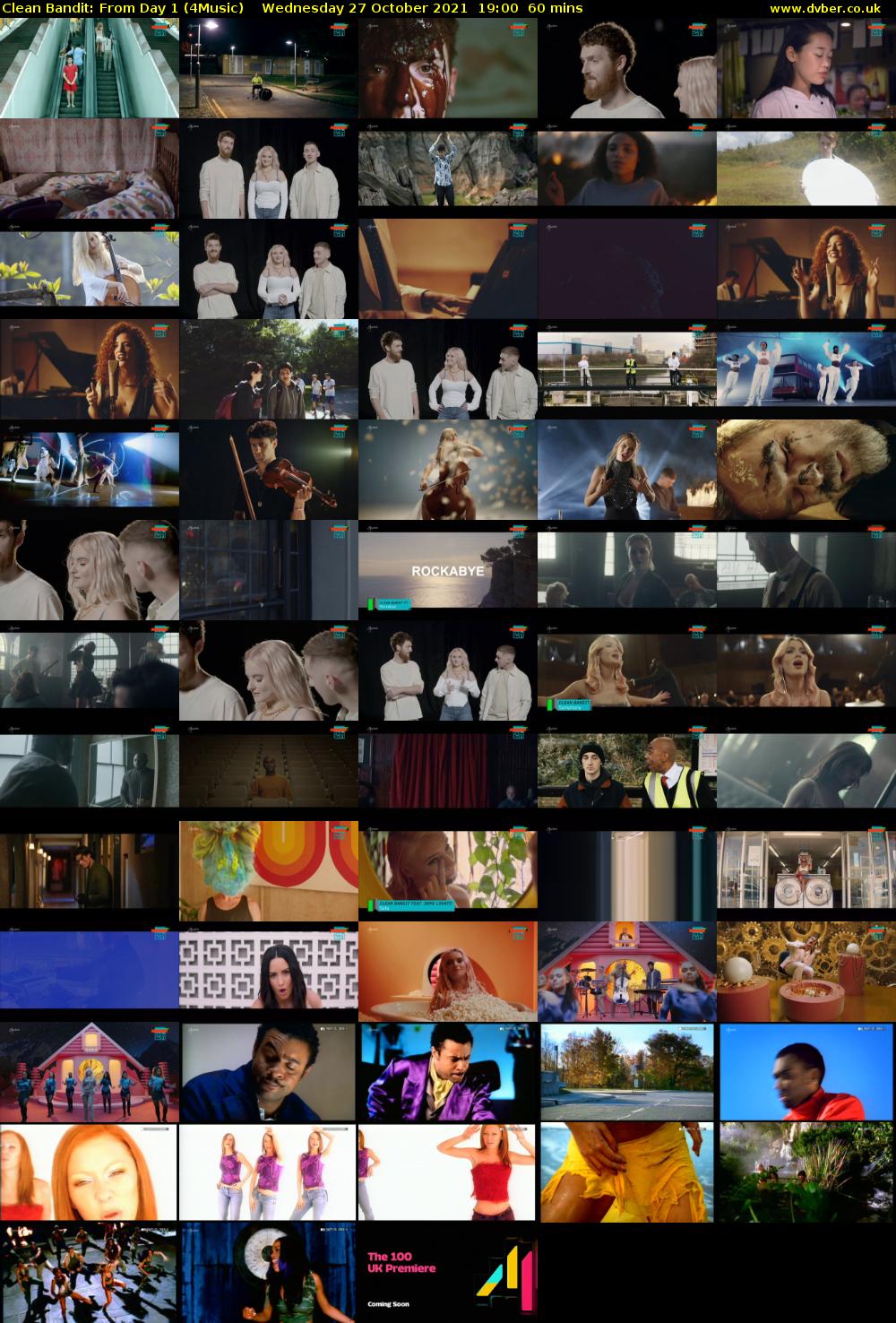 Clean Bandit: From Day 1 (4Music) Wednesday 27 October 2021 19:00 - 20:00