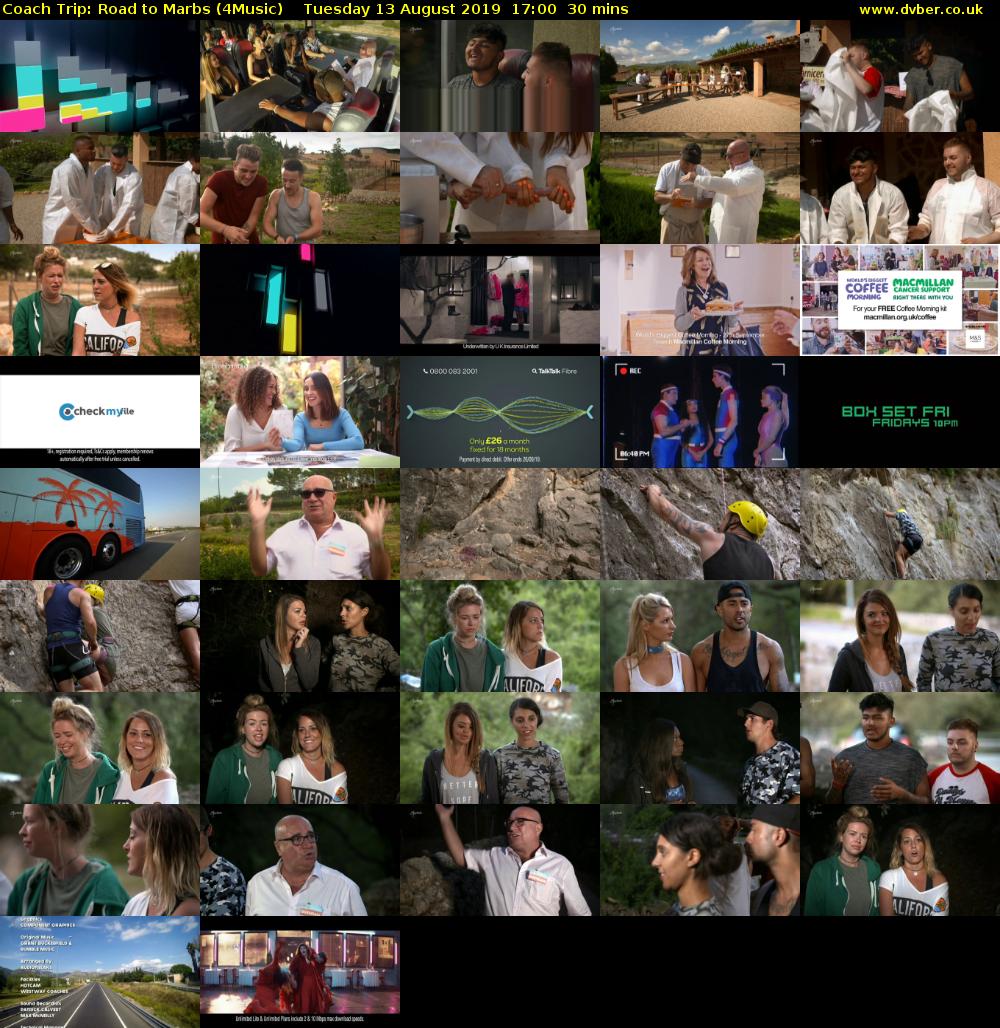 Coach Trip: Road to Marbs (4Music) Tuesday 13 August 2019 17:00 - 17:30