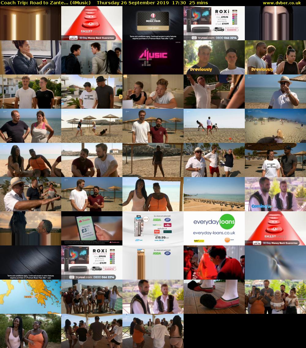 Coach Trip: Road to Zante... (4Music) Thursday 26 September 2019 17:30 - 17:55