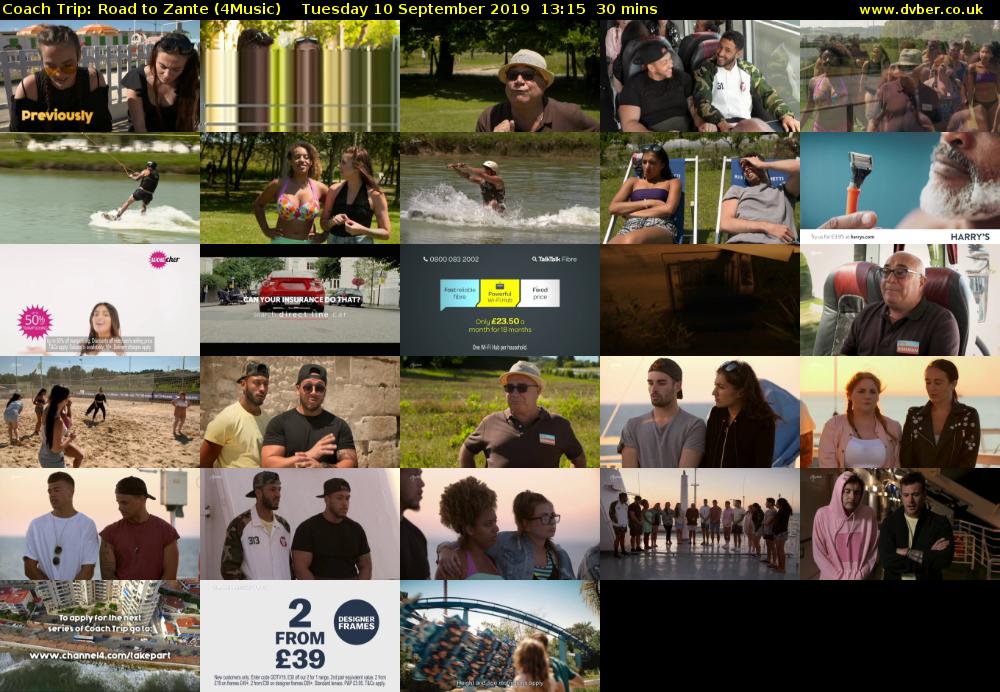 Coach Trip: Road to Zante (4Music) Tuesday 10 September 2019 13:15 - 13:45