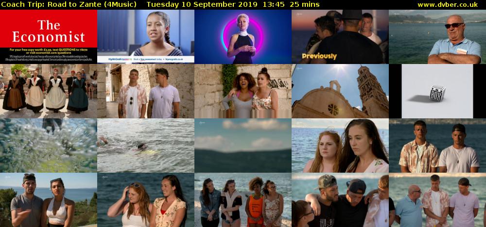 Coach Trip: Road to Zante (4Music) Tuesday 10 September 2019 13:45 - 14:10