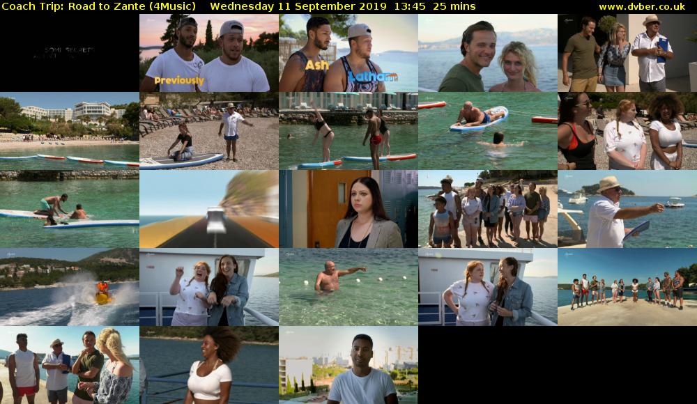 Coach Trip: Road to Zante (4Music) Wednesday 11 September 2019 13:45 - 14:10