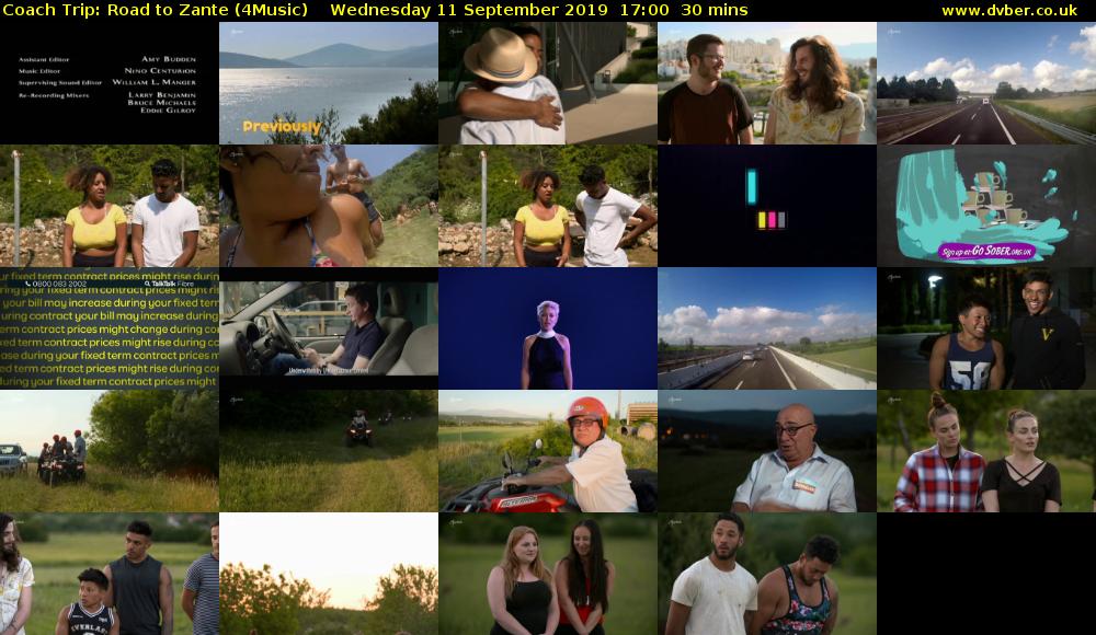 Coach Trip: Road to Zante (4Music) Wednesday 11 September 2019 17:00 - 17:30