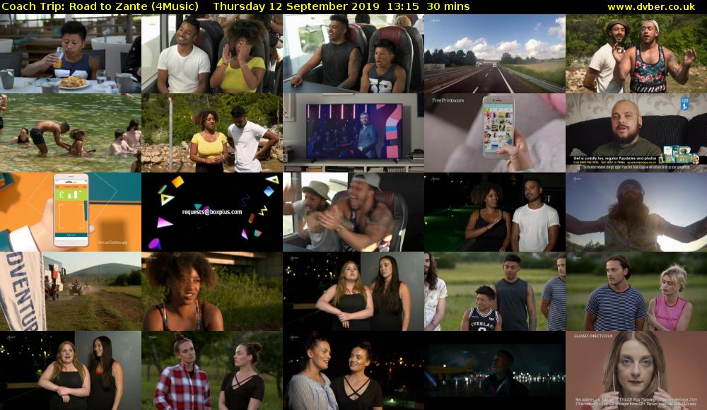Coach Trip: Road to Zante (4Music) Thursday 12 September 2019 13:15 - 13:45