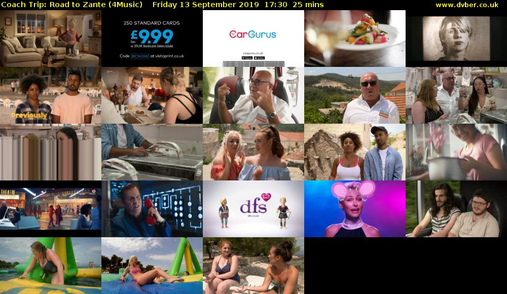 Coach Trip: Road to Zante (4Music) Friday 13 September 2019 17:30 - 17:55