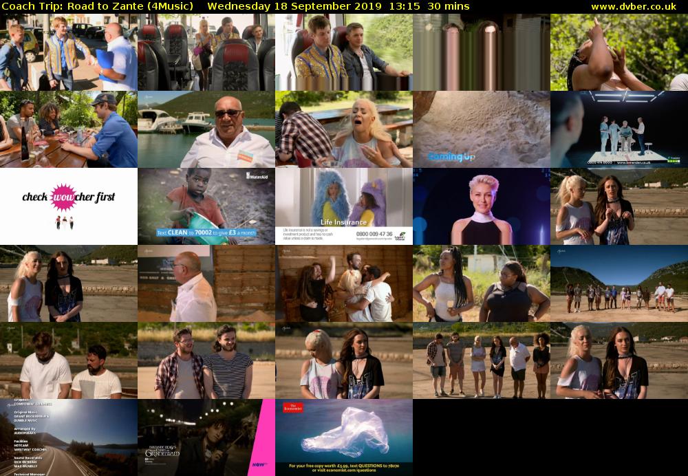 Coach Trip: Road to Zante (4Music) Wednesday 18 September 2019 13:15 - 13:45