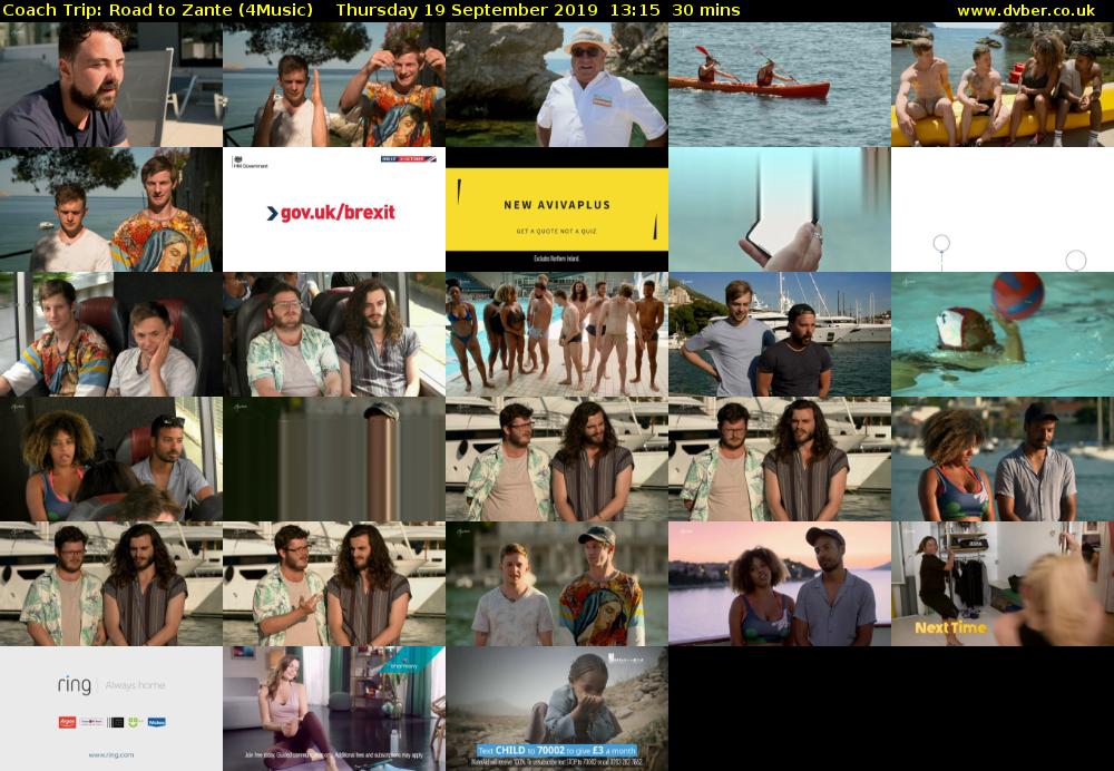 Coach Trip: Road to Zante (4Music) Thursday 19 September 2019 13:15 - 13:45