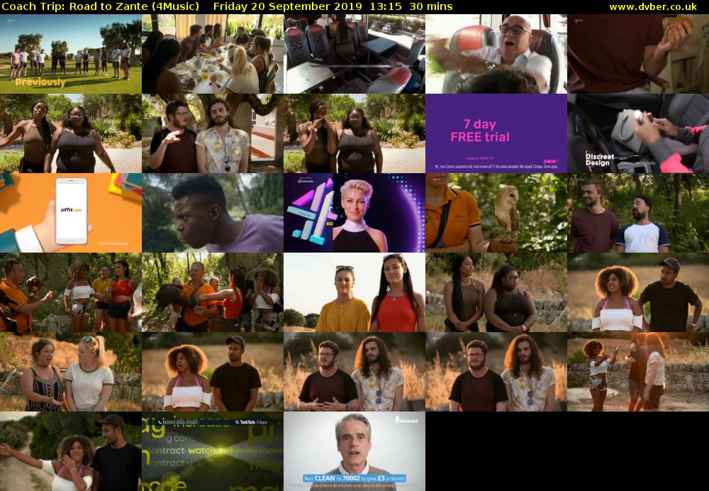 Coach Trip: Road to Zante (4Music) Friday 20 September 2019 13:15 - 13:45