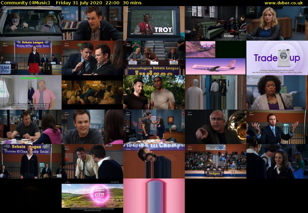 Community (4Music) Friday 31 July 2020 22:00 - 22:30