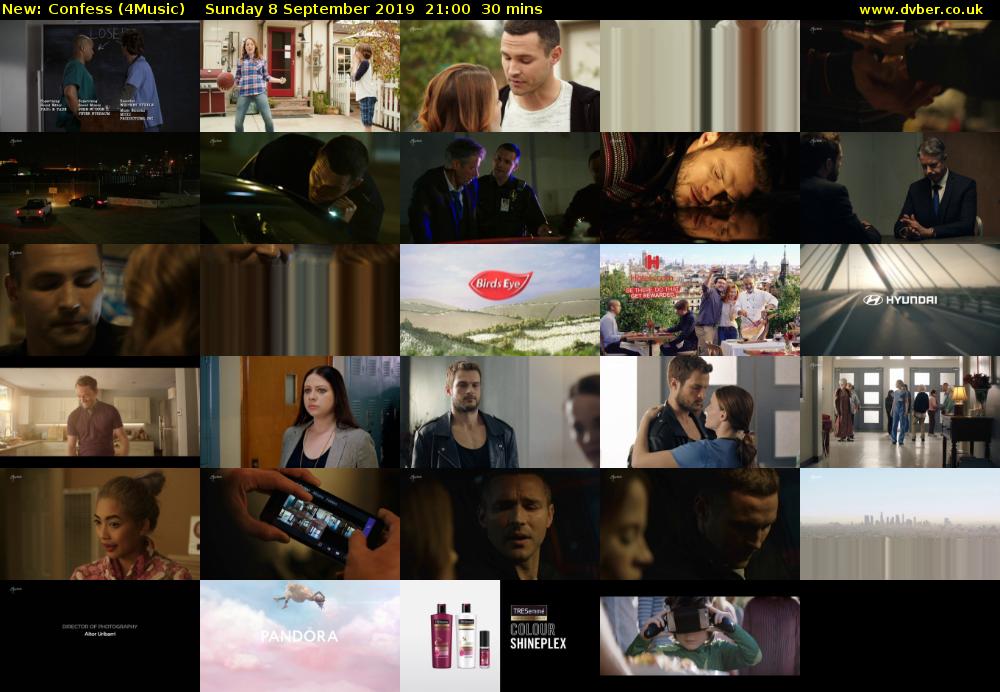 Confess (4Music) Sunday 8 September 2019 21:00 - 21:30