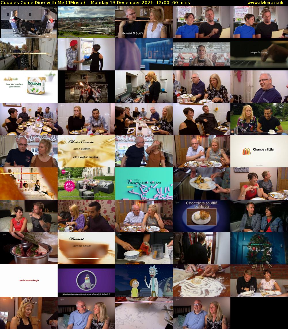 Couples Come Dine with Me (4Music) Monday 13 December 2021 12:00 - 13:00