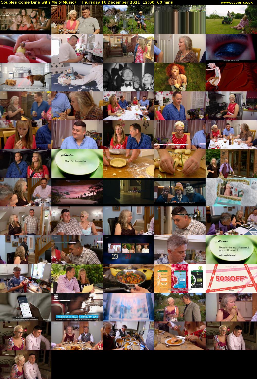 Couples Come Dine with Me (4Music) Thursday 16 December 2021 12:00 - 13:00