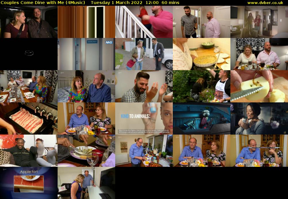 Couples Come Dine with Me (4Music) Tuesday 1 March 2022 12:00 - 13:00