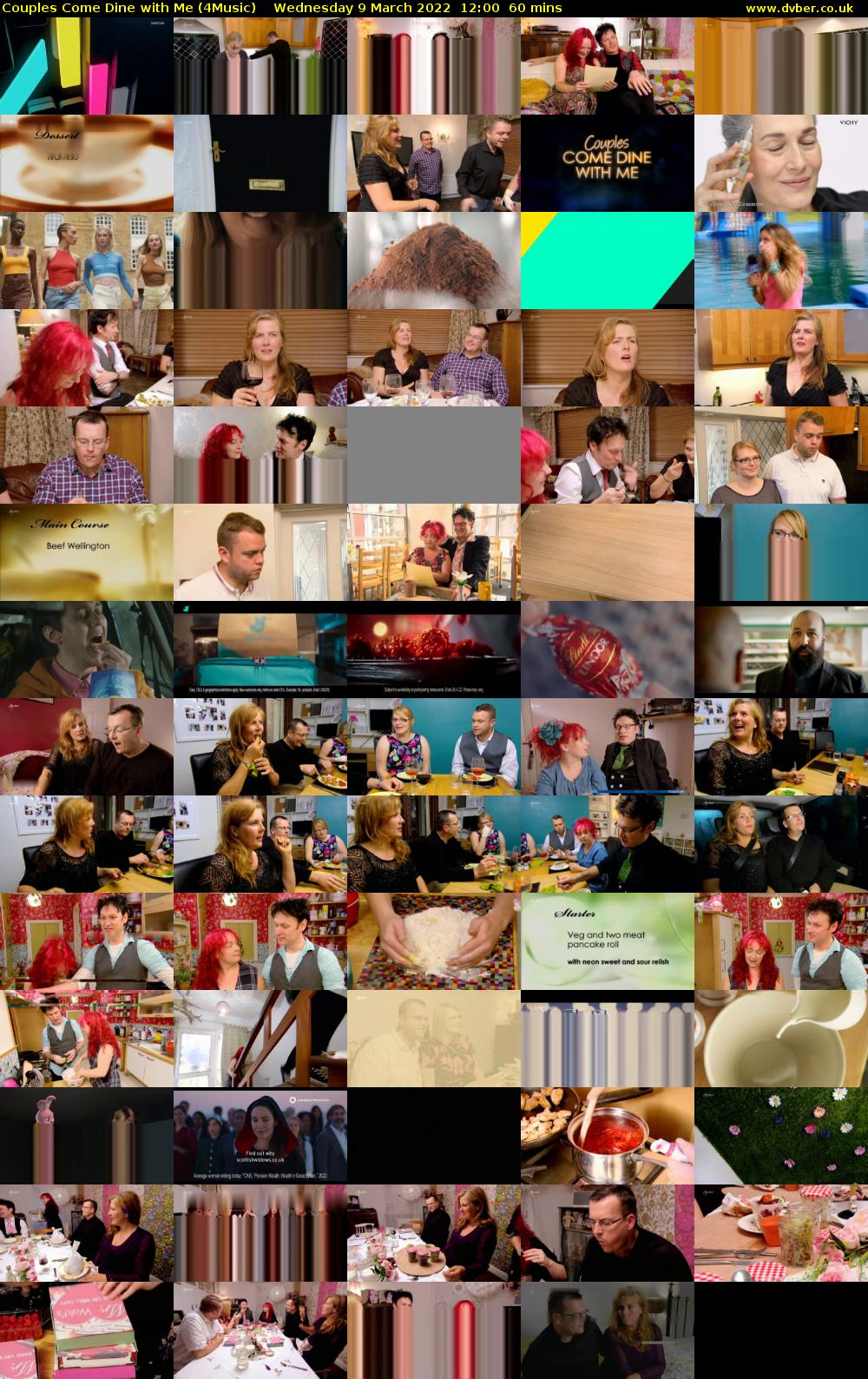 Couples Come Dine with Me (4Music) Wednesday 9 March 2022 12:00 - 13:00