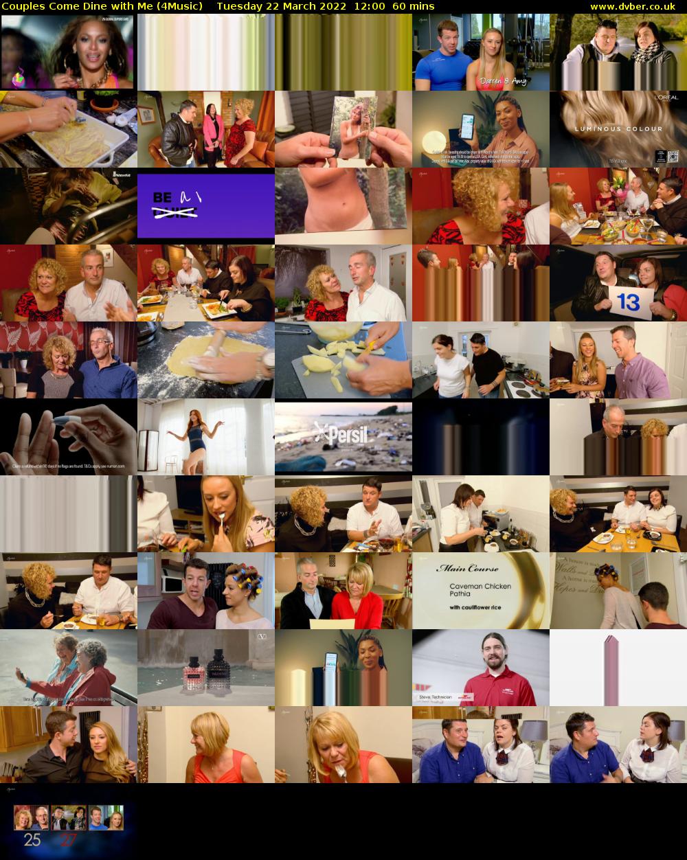 Couples Come Dine with Me (4Music) Tuesday 22 March 2022 12:00 - 13:00