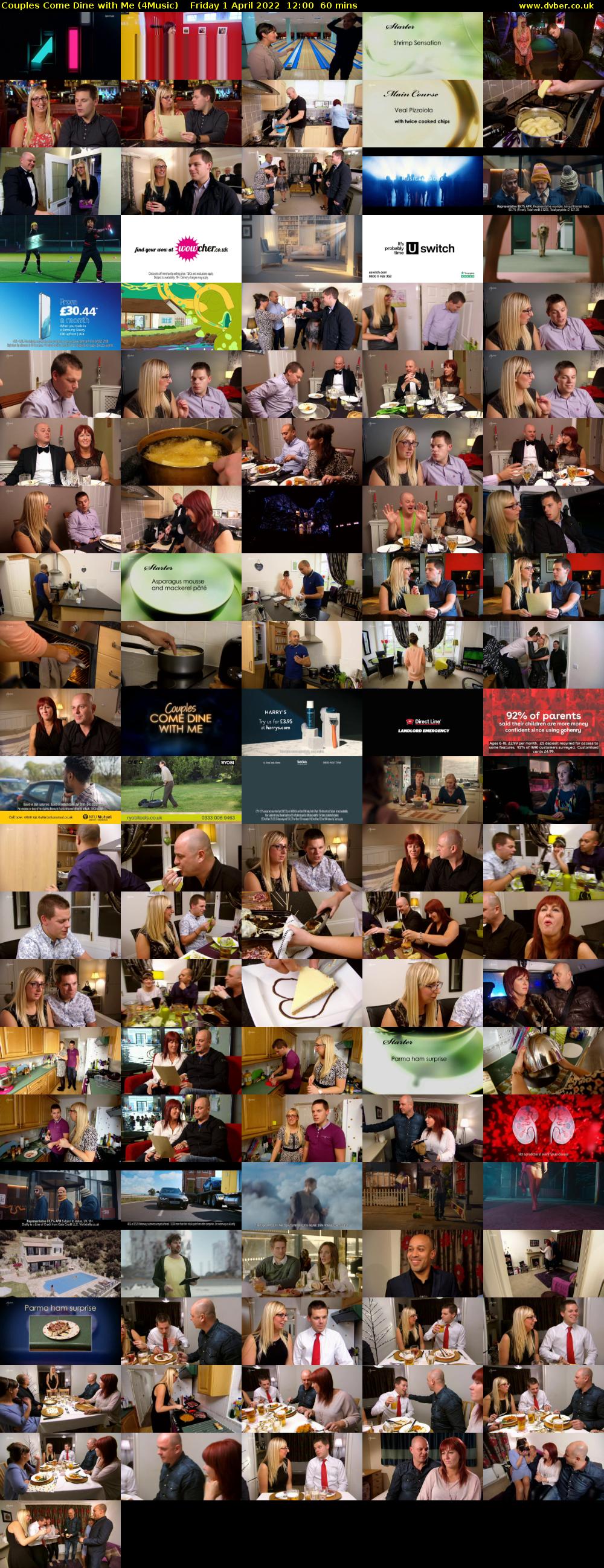 Couples Come Dine with Me (4Music) Friday 1 April 2022 12:00 - 13:00
