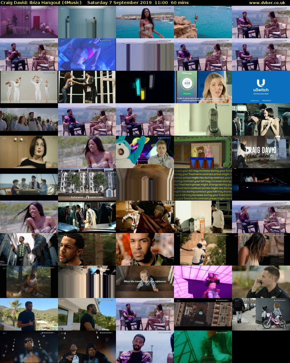 Craig David: Ibiza hangout (4Music) Saturday 7 September 2019 11:00 - 12:00