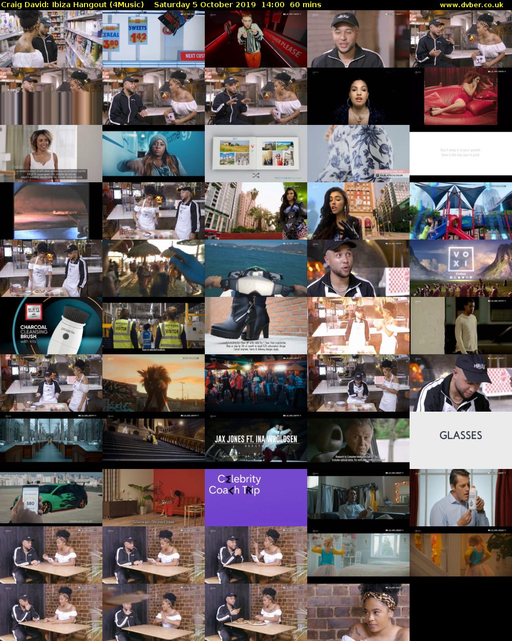 Craig David: Ibiza hangout (4Music) Saturday 5 October 2019 14:00 - 15:00