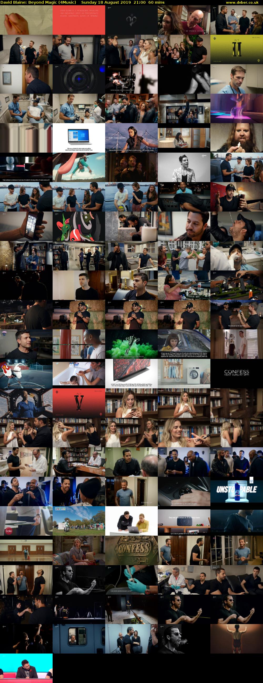 David Blaine: Beyond Magic (4Music) Sunday 18 August 2019 21:00 - 22:00