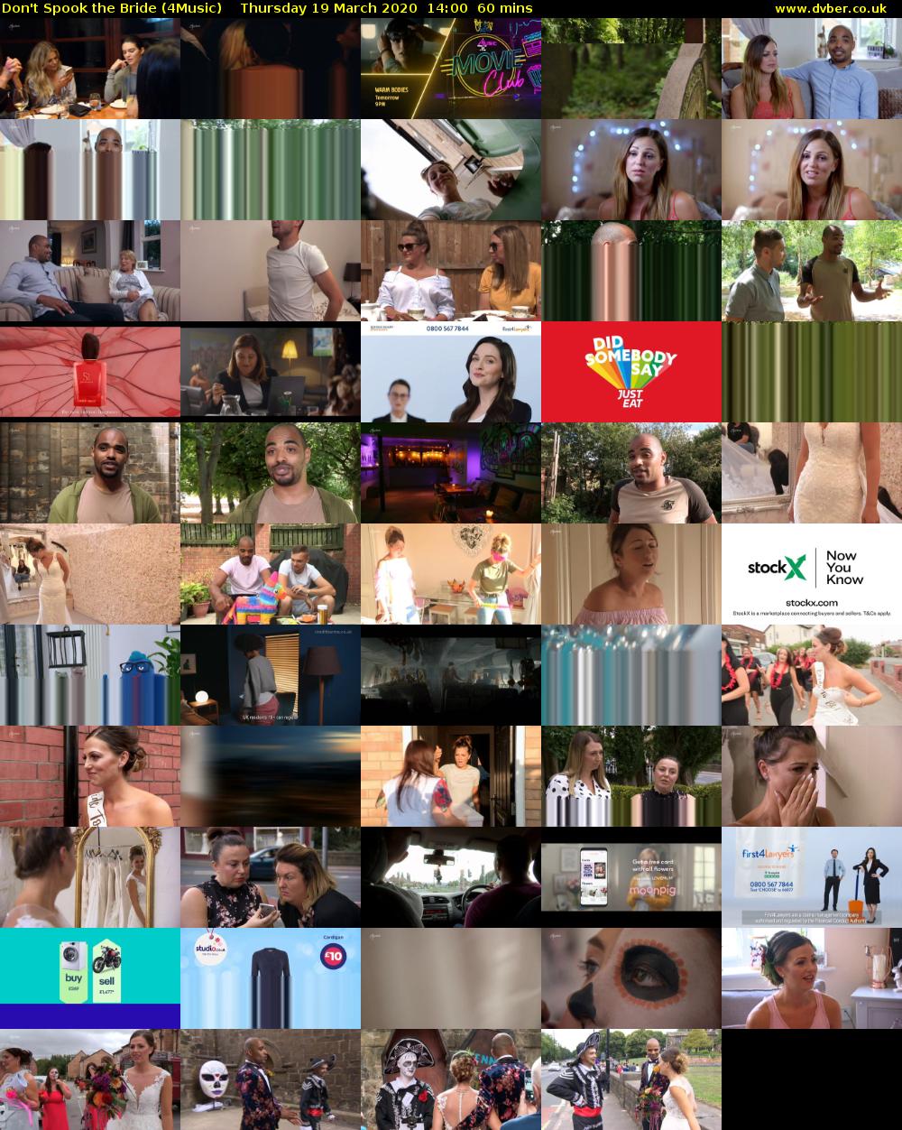 Don't Spook the Bride (4Music) Thursday 19 March 2020 14:00 - 15:00