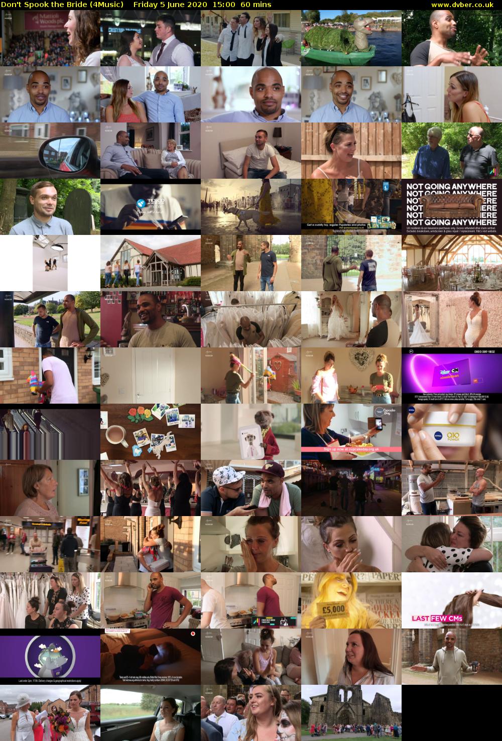 Don't Spook the Bride (4Music) Friday 5 June 2020 15:00 - 16:00