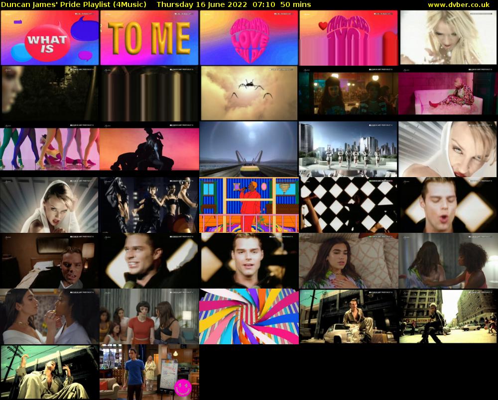 Duncan James' Pride Playlist (4Music) Thursday 16 June 2022 07:10 - 08:00