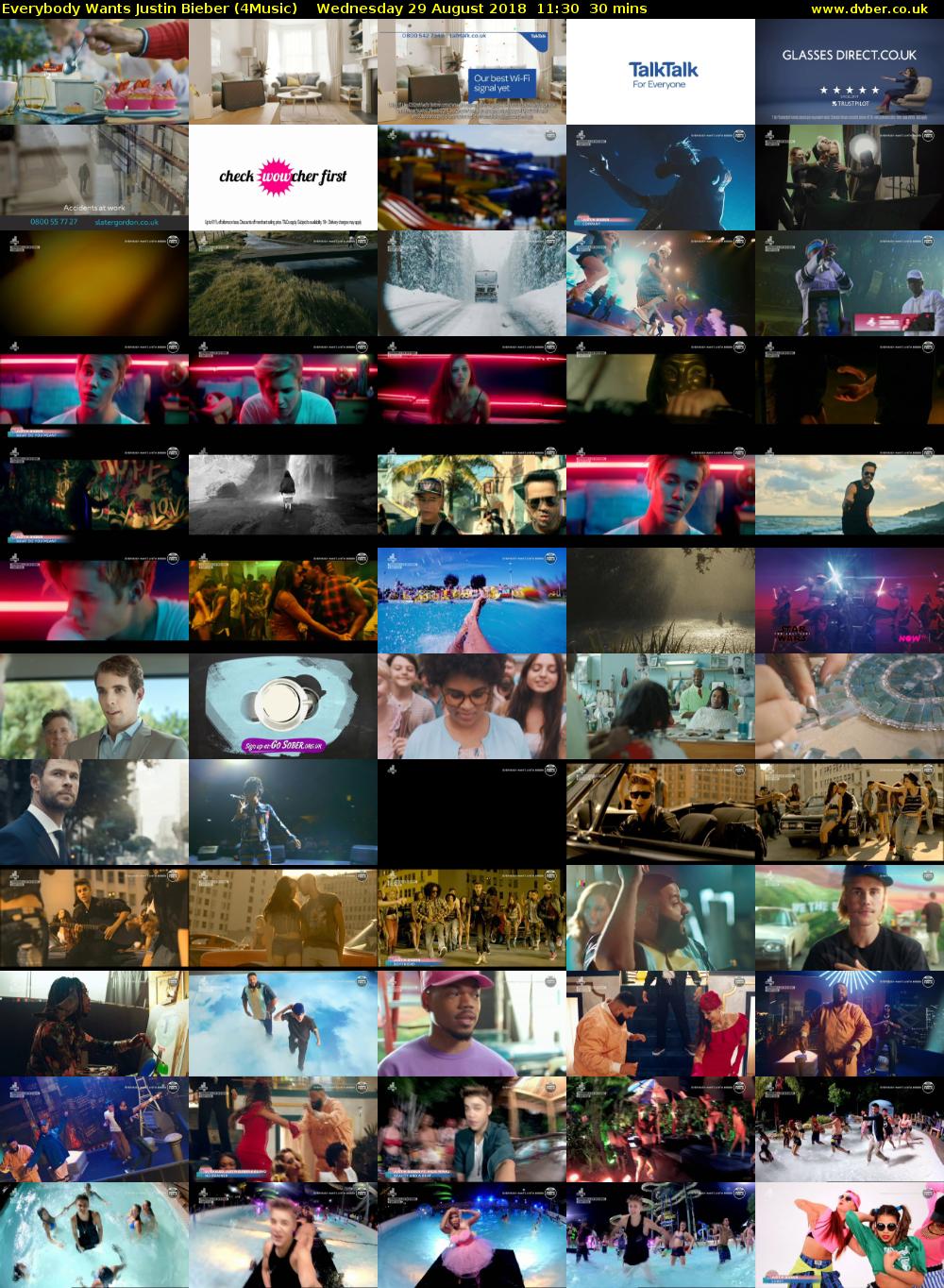 Everybody Wants Justin Bieber (4Music) Wednesday 29 August 2018 11:30 - 12:00