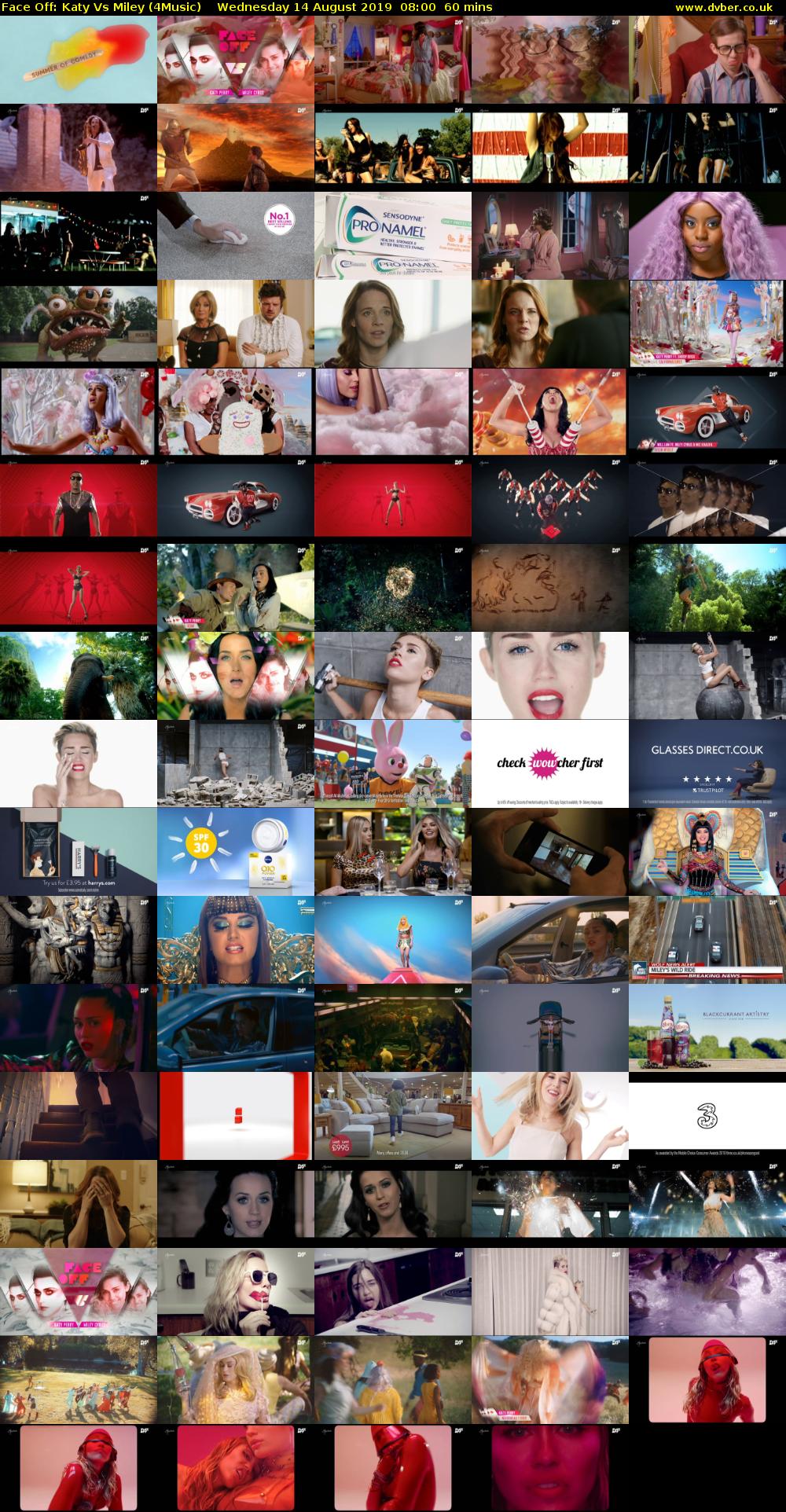 Face Off: Katy Vs Miley (4Music) Wednesday 14 August 2019 08:00 - 09:00