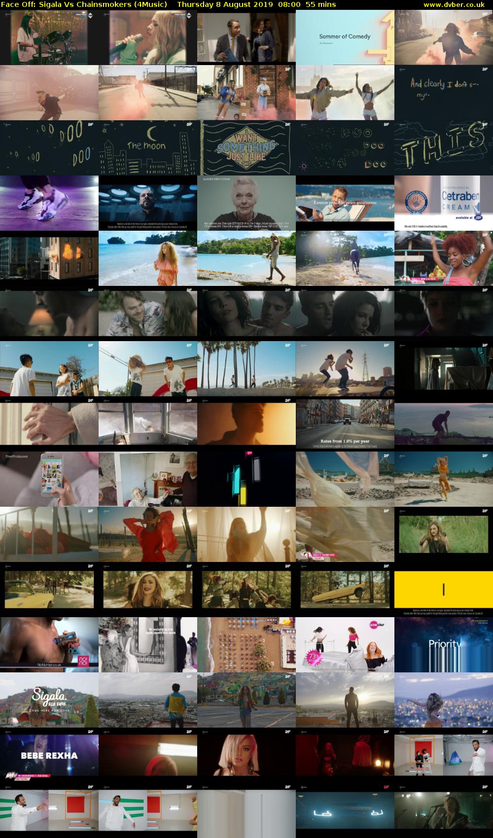 Face Off: Sigala Vs Chainsmokers (4Music) Thursday 8 August 2019 08:00 - 08:55
