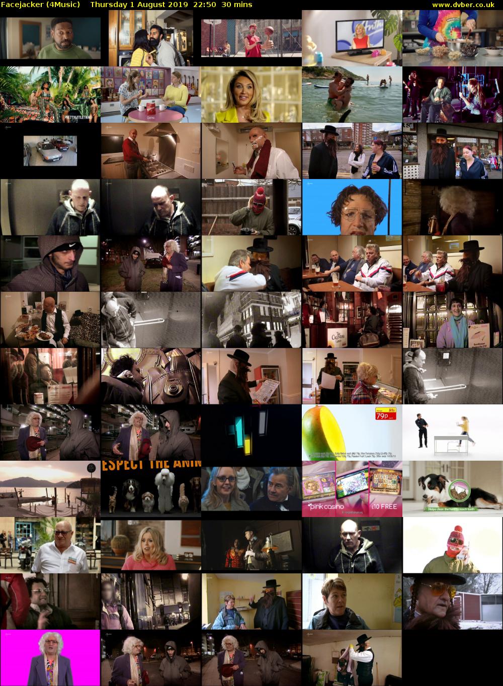 Facejacker (4Music) Thursday 1 August 2019 22:50 - 23:20