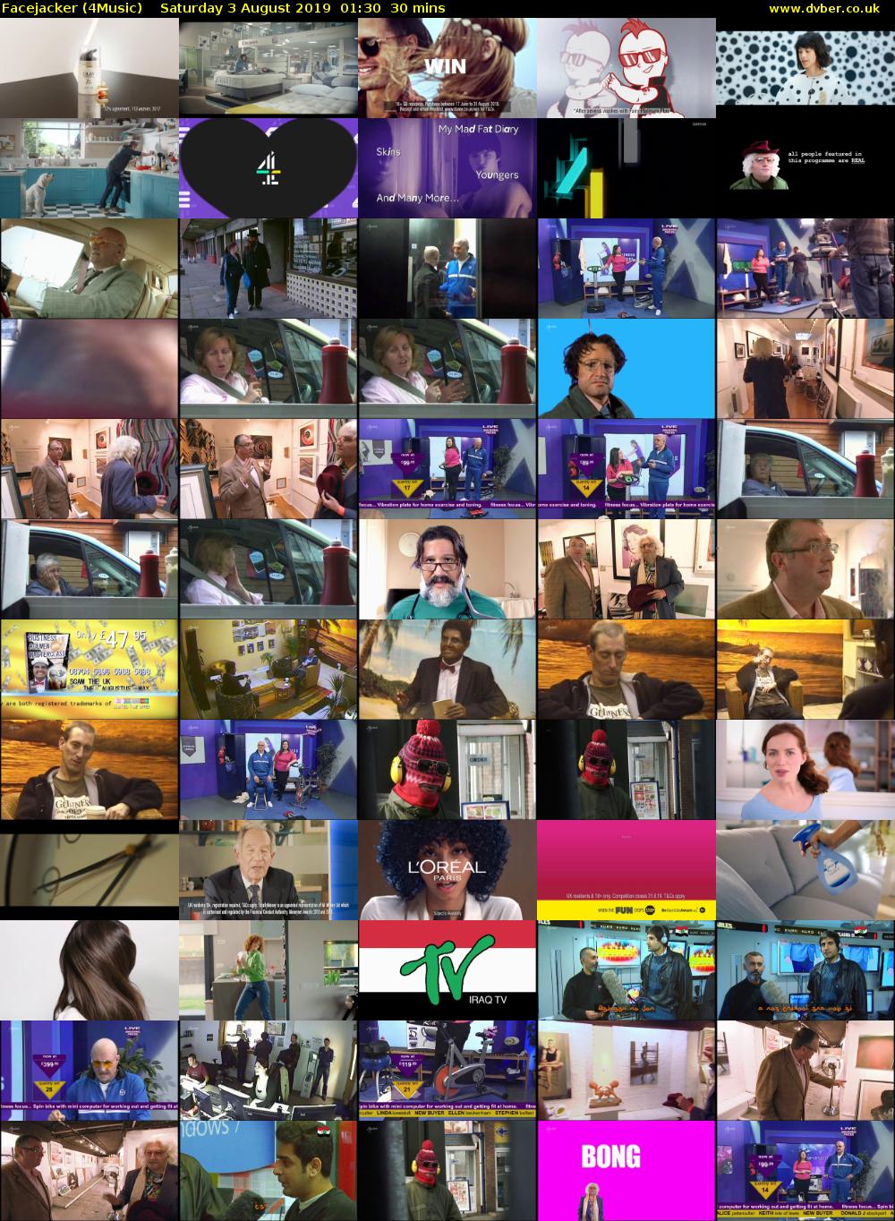 Facejacker (4Music) Saturday 3 August 2019 01:30 - 02:00
