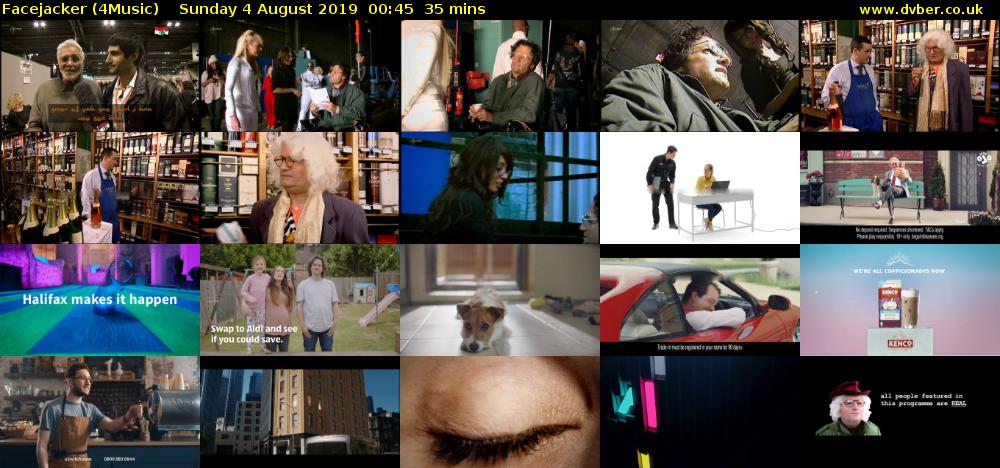 Facejacker (4Music) Sunday 4 August 2019 00:45 - 01:20