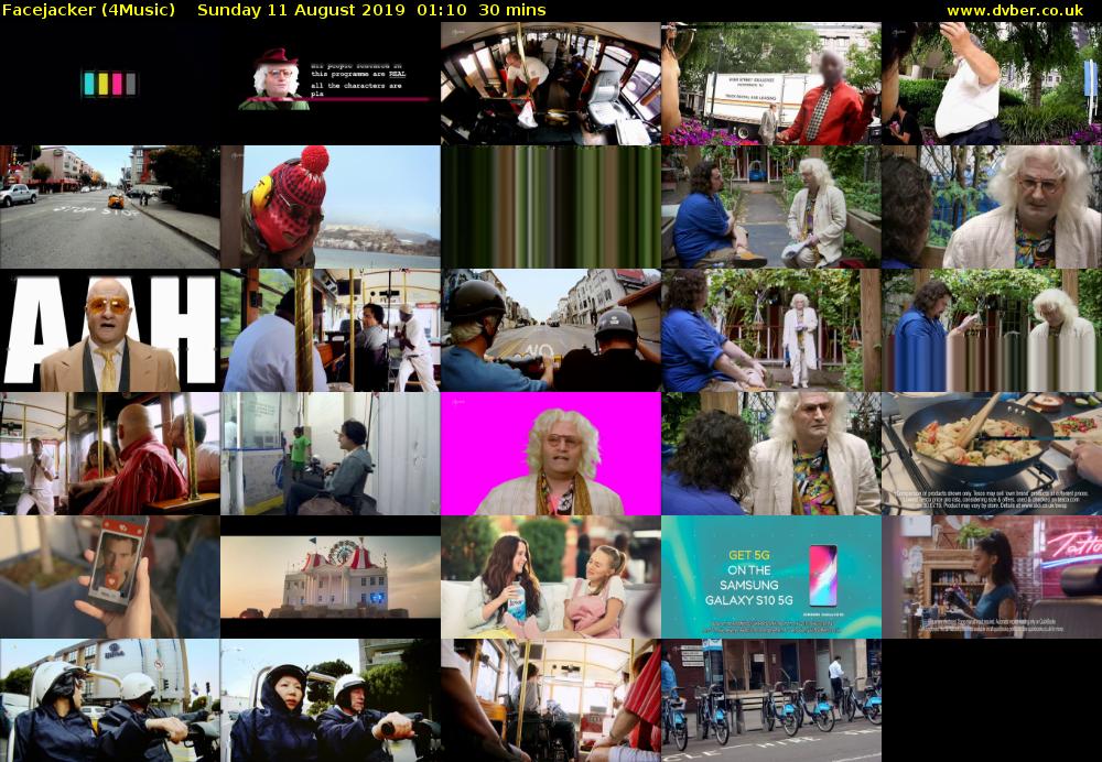 Facejacker (4Music) Sunday 11 August 2019 01:10 - 01:40