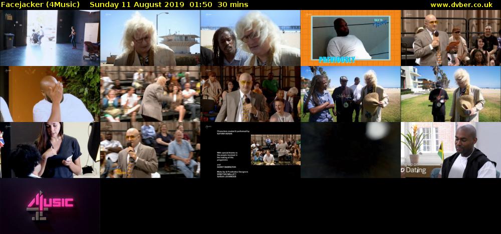 Facejacker (4Music) Sunday 11 August 2019 01:50 - 02:20